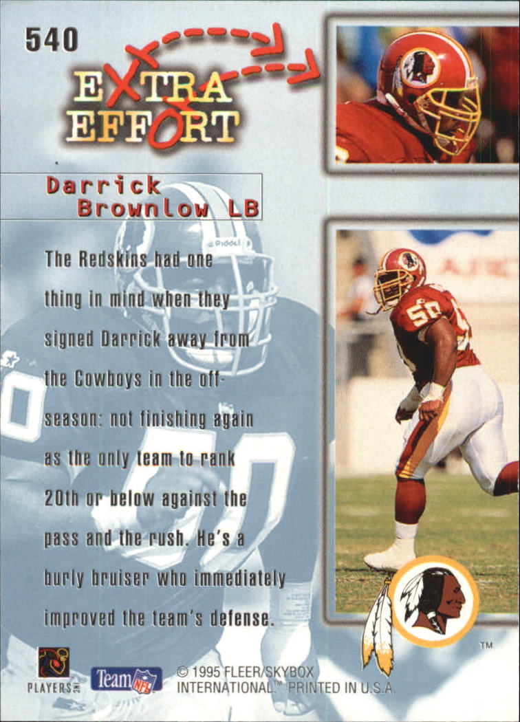 1995 Ultra #540 Darrick Brownlow EE back image