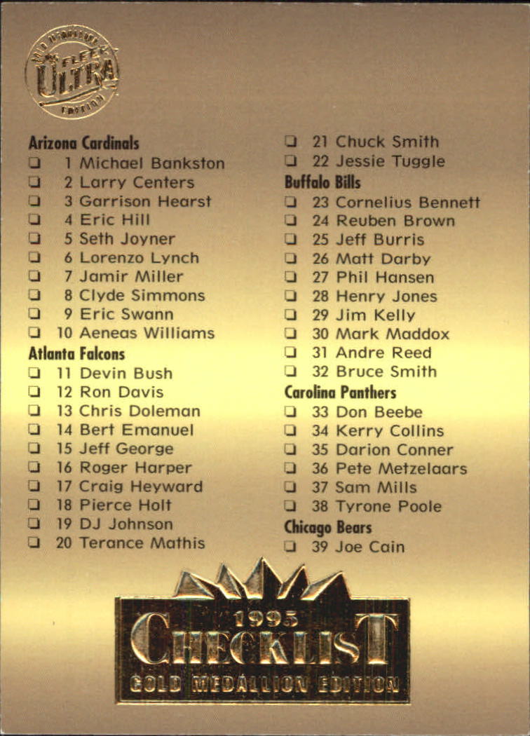 A0787- 1995 Ultra GOLD Medallion FB Cards 251-500 -You Pick- 15+ FREE US SHIP - Picture 140 of 357