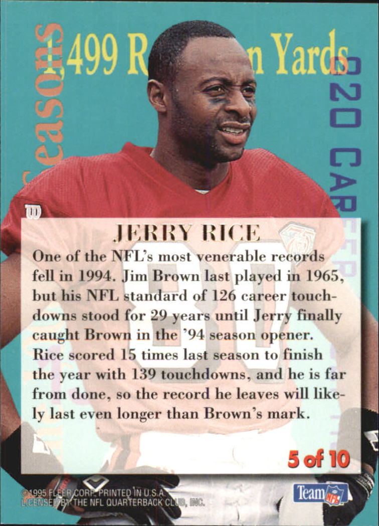 1995 Ultra Achievements #5 Jerry Rice back image