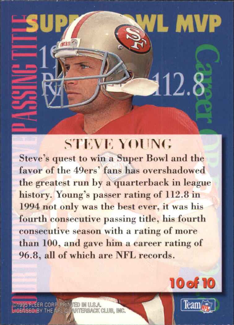 1995 Ultra Achievements #10 Steve Young back image