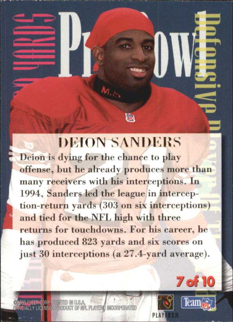 1995 Ultra Achievements Gold Medallion #7 Deion Sanders - NM-MT