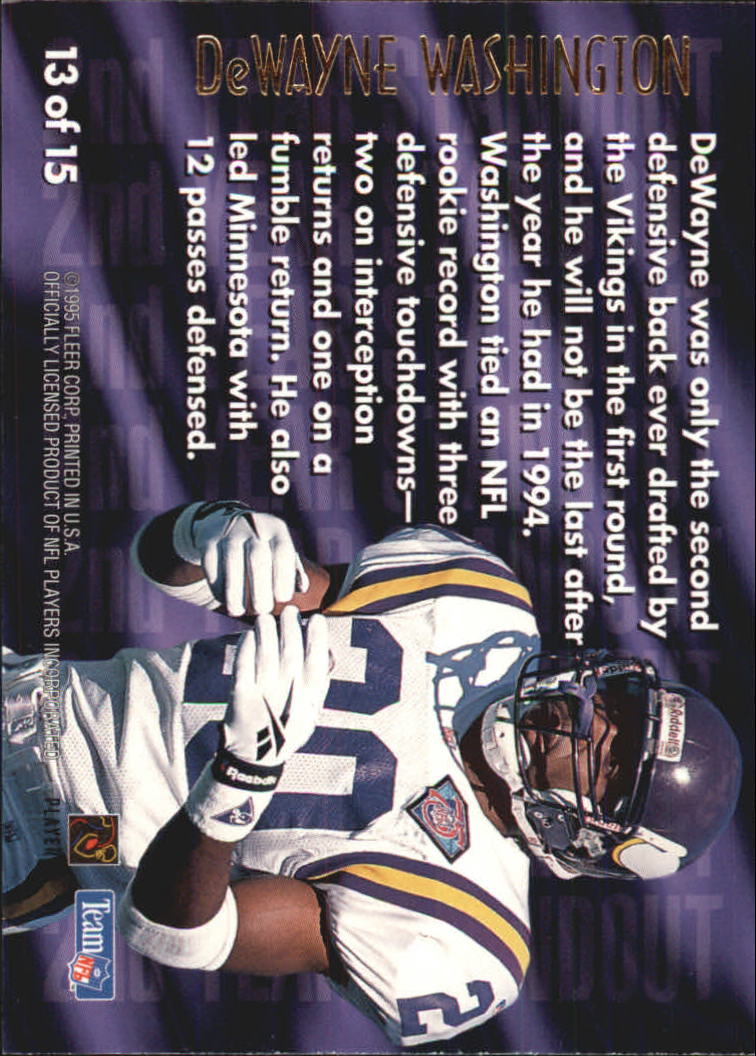 1995 Ultra Second Year Standouts #13 Dewayne Washington back image