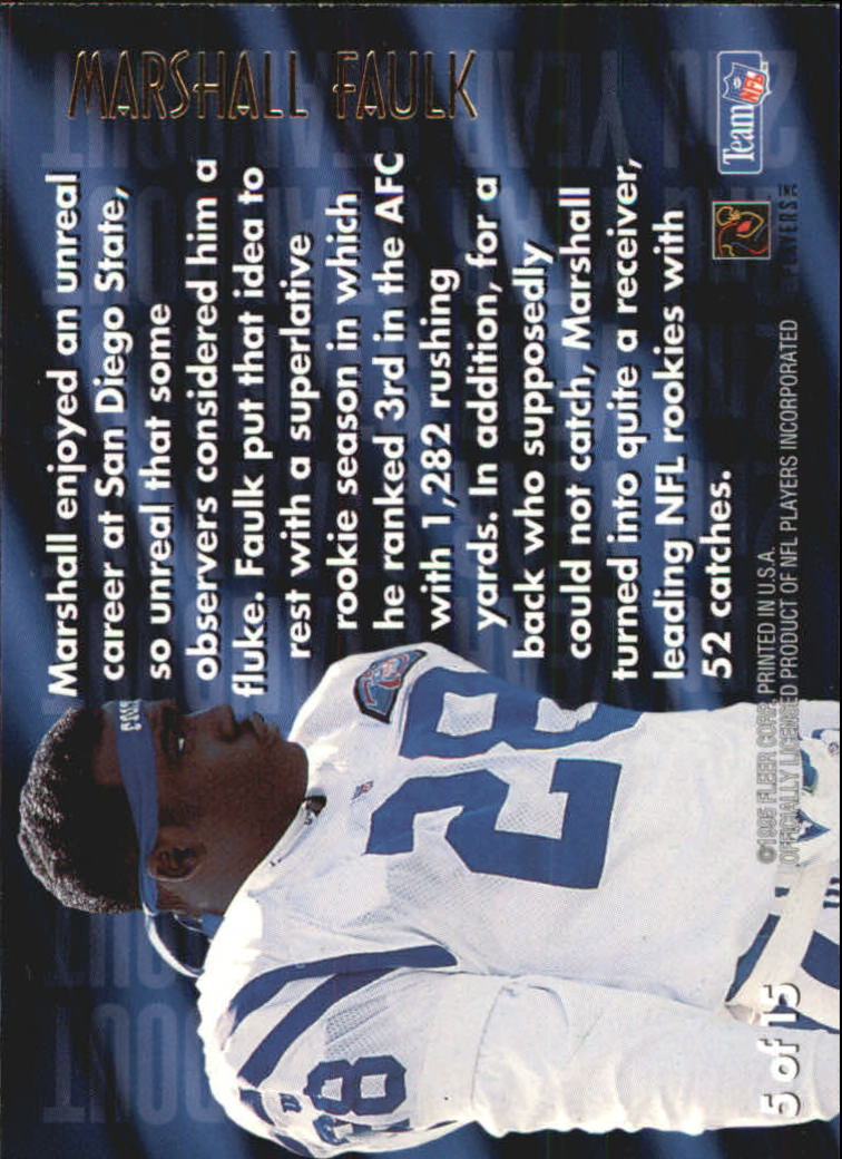 1995 Ultra Second Year Standouts Gold Medallion #5 Marshall Faulk back image