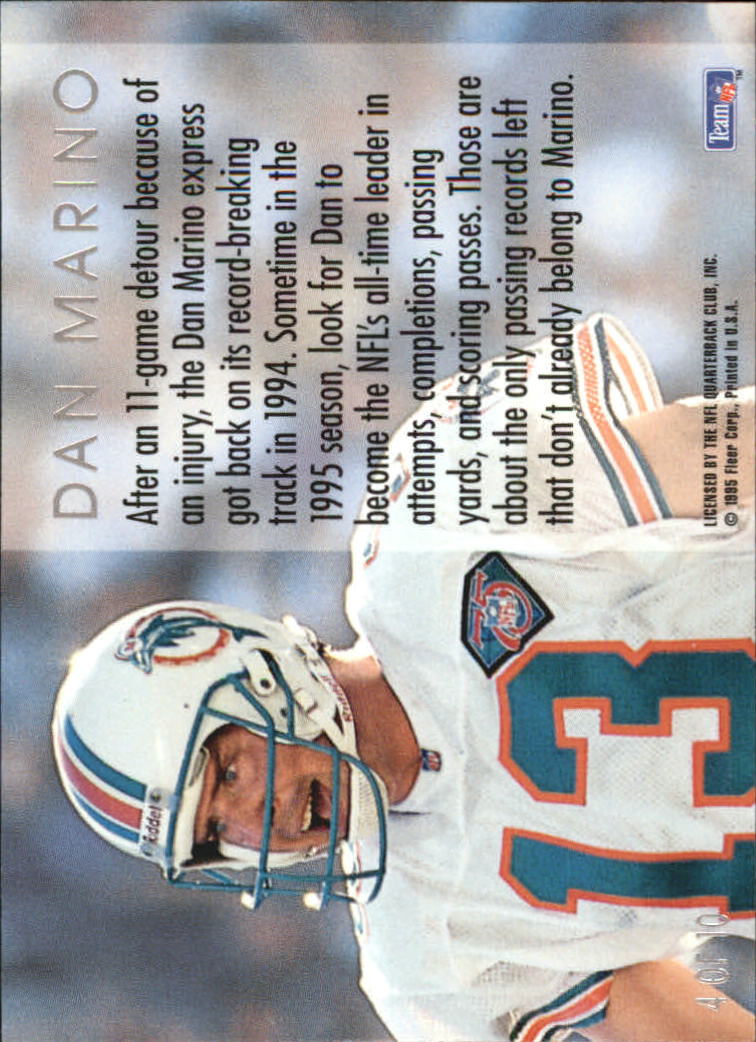 1995 Ultra Stars #4 Dan Marino back image