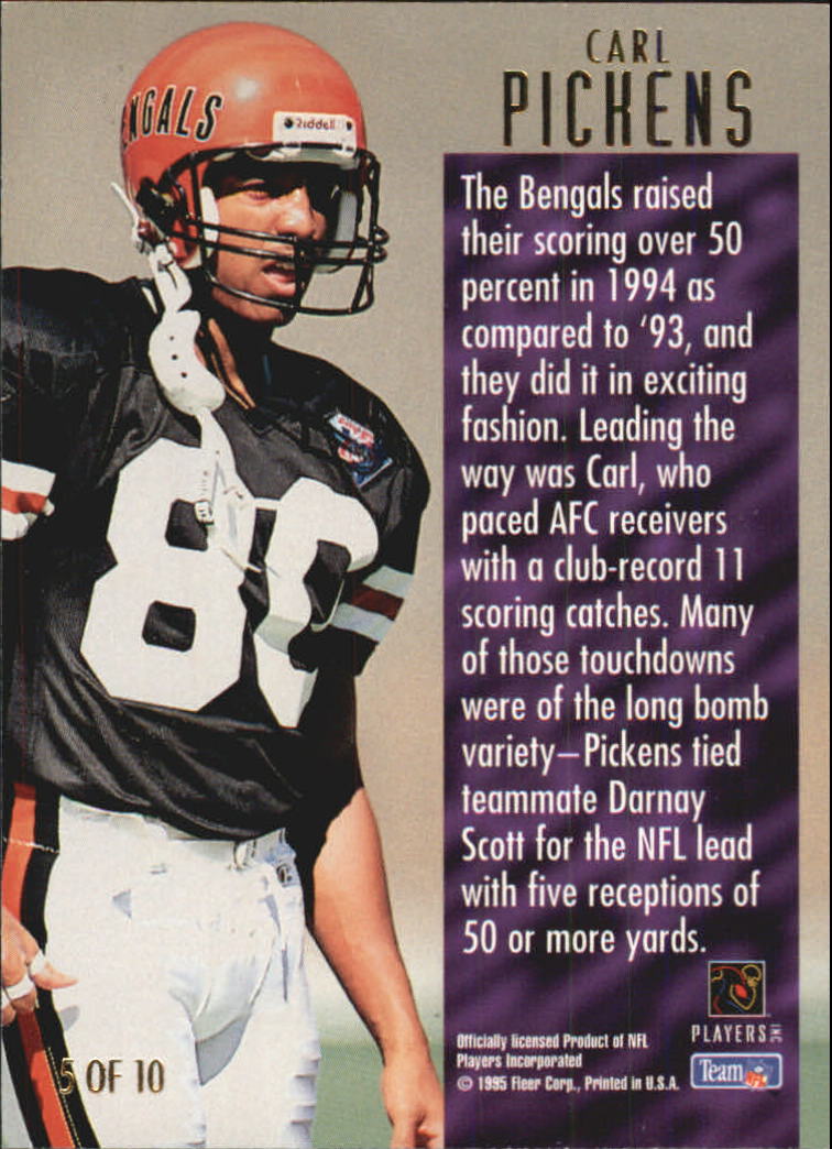 1995 Ultra Touchdown Kings #5 Carl Pickens back image