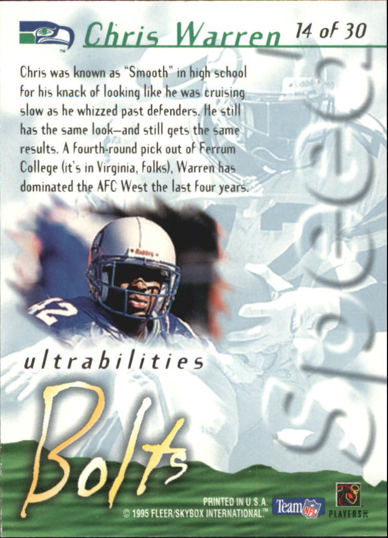 1995 Ultra Football Ultrabilities Insert Singles - You Choose - Picture 15 of 36