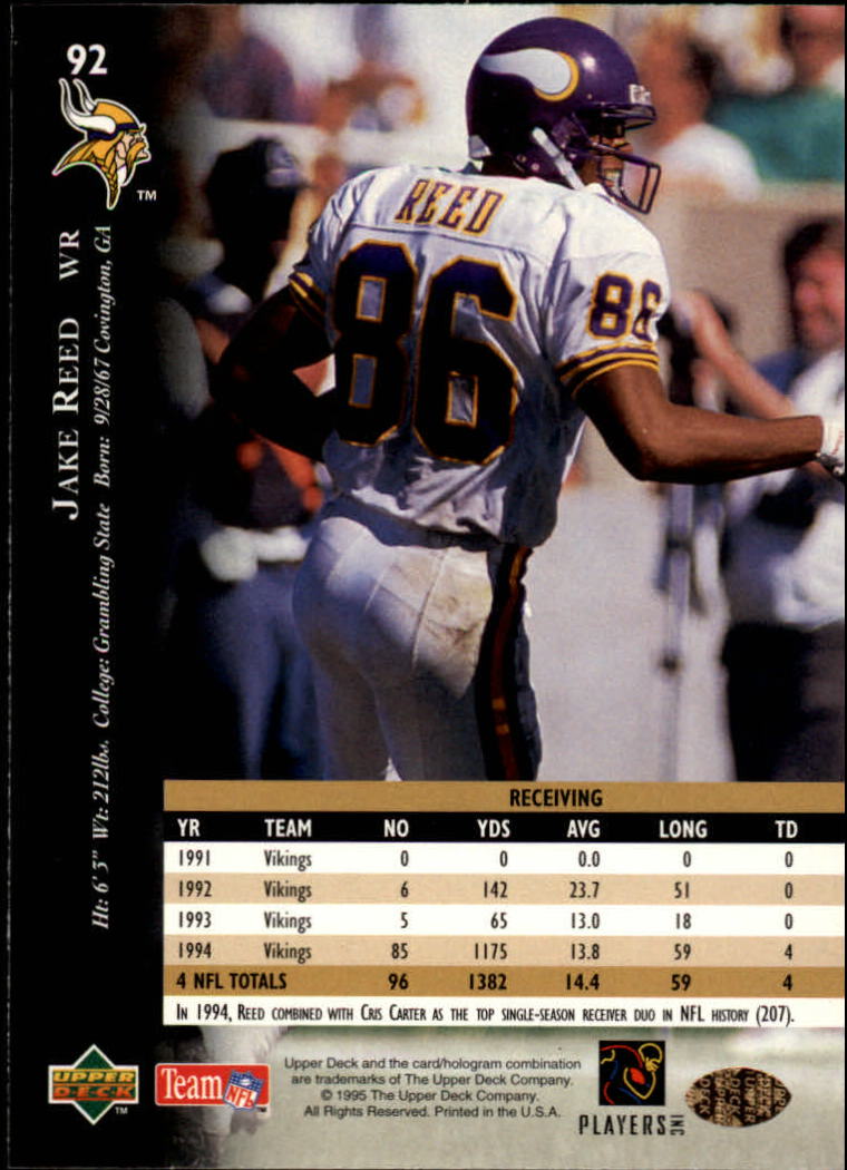 A2152- 1995 Upper Deck FB Card #s 1-250 +Rookies -You Pick- 15+ FREE US SHIP - Picture 167 of 465