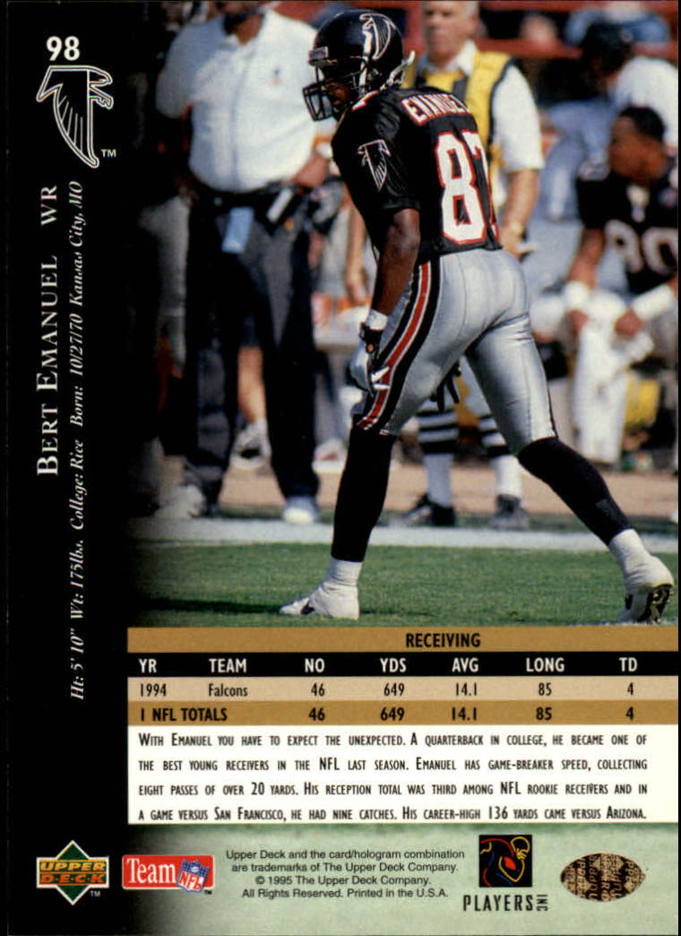 A2152- 1995 Upper Deck FB Card #s 1-250 +Rookies -You Pick- 15+ FREE US SHIP - Picture 177 of 465