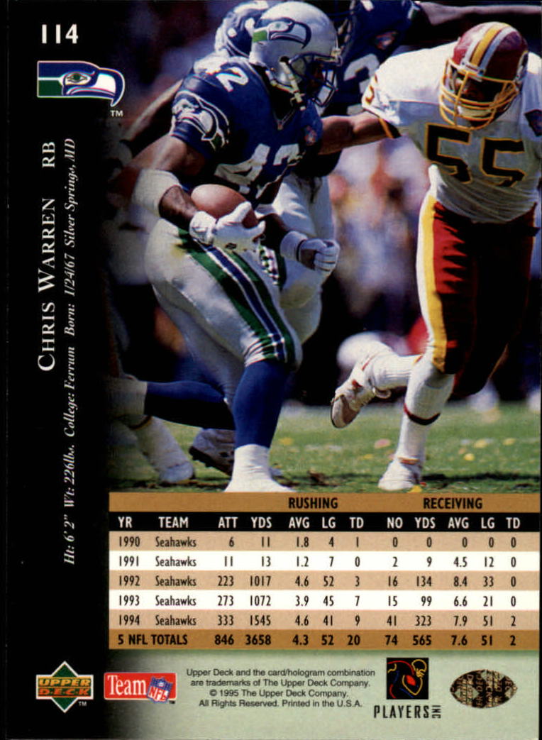 A2152- 1995 Upper Deck FB Card #s 1-250 +Rookies -You Pick- 15+ FREE US SHIP - Picture 207 of 465
