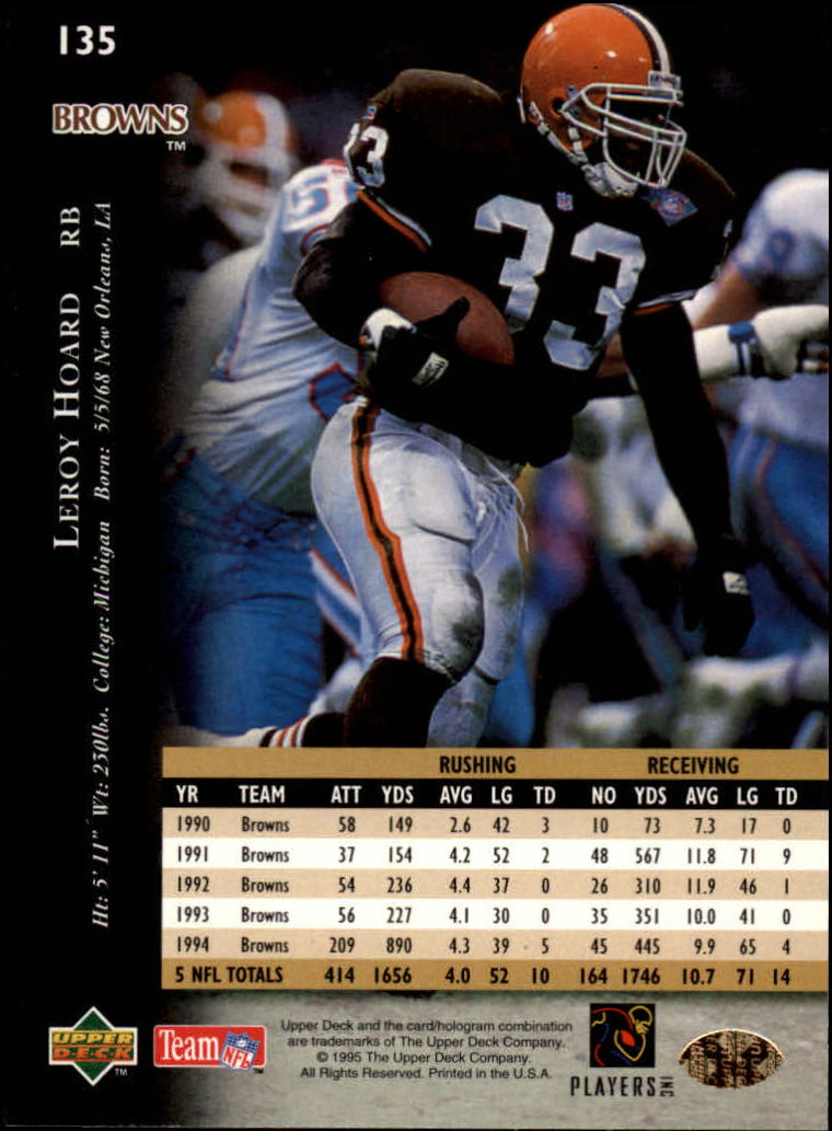 1990 Action Packed Rookie Update Leroy Hoard RC Cleveland Browns