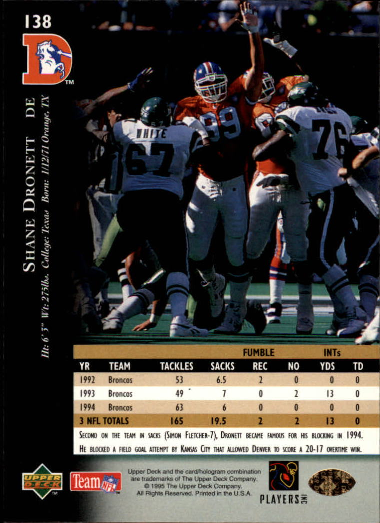 A2152- 1995 Upper Deck FB Card #s 1-250 +Rookies -You Pick- 15+ FREE US SHIP - Picture 253 of 465