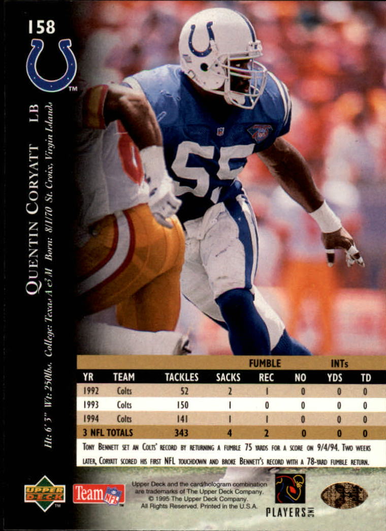 A2152- 1995 Upper Deck FB Card #s 1-250 +Rookies -You Pick- 15+ FREE US SHIP - Picture 289 of 465