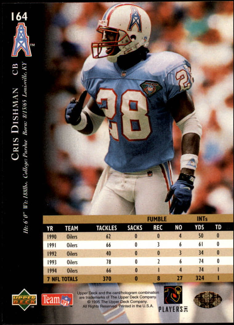 A2152- 1995 Upper Deck FB Card #s 1-250 +Rookies -You Pick- 15+ FREE US SHIP - Picture 301 of 465