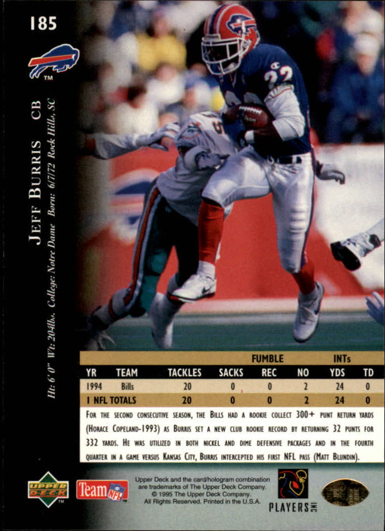 A2152- 1995 Upper Deck FB Card #s 1-250 +Rookies -You Pick- 15+ FREE US SHIP - Picture 339 of 465