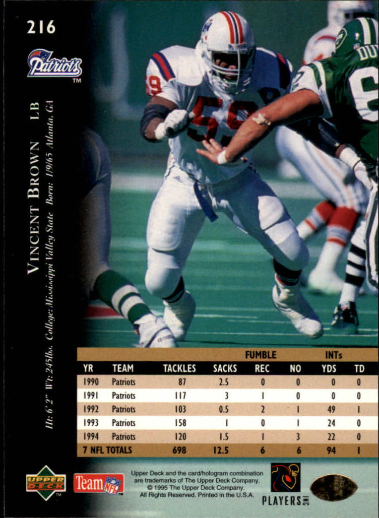 A2152- 1995 Upper Deck FB Card #s 1-250 +Rookies -You Pick- 15+ FREE US SHIP - Picture 399 of 465