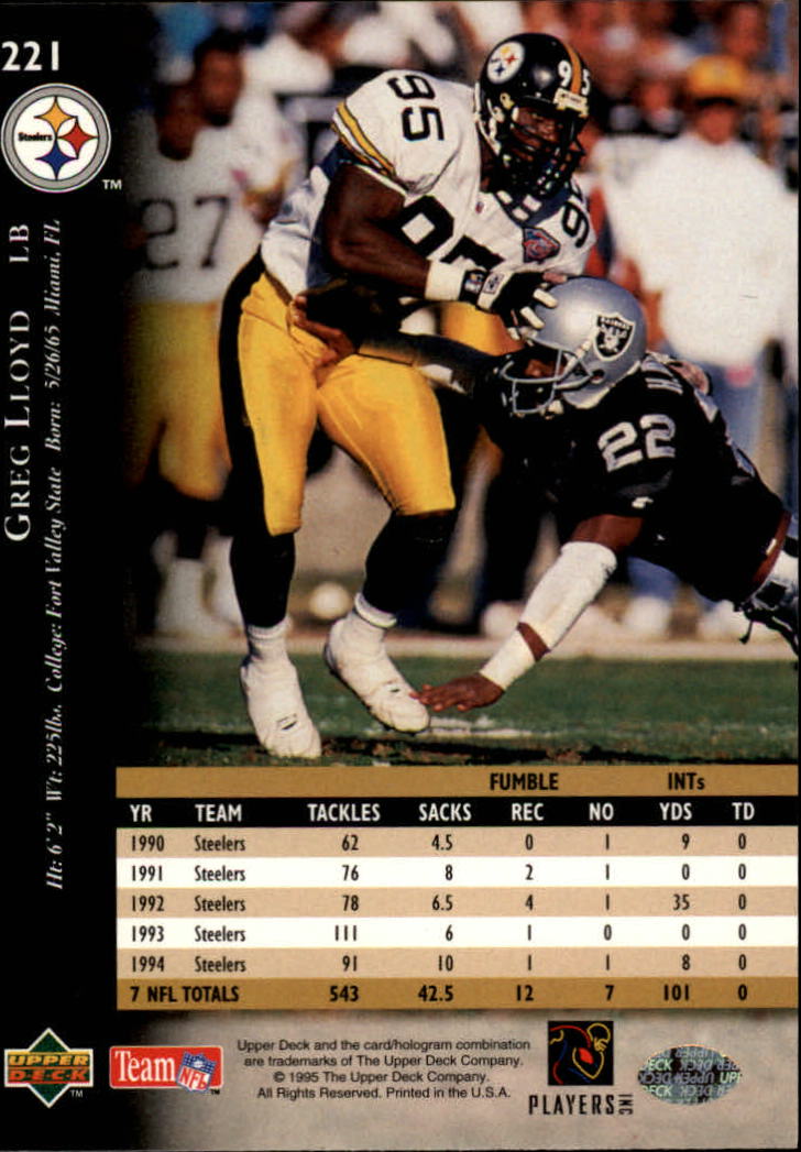 A2152- 1995 Upper Deck FB Card #s 1-250 +Rookies -You Pick- 15+ FREE US SHIP - Picture 409 of 465
