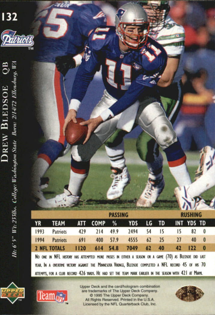 1995 Upper Deck Electric Silver #132 Drew Bledsoe back image