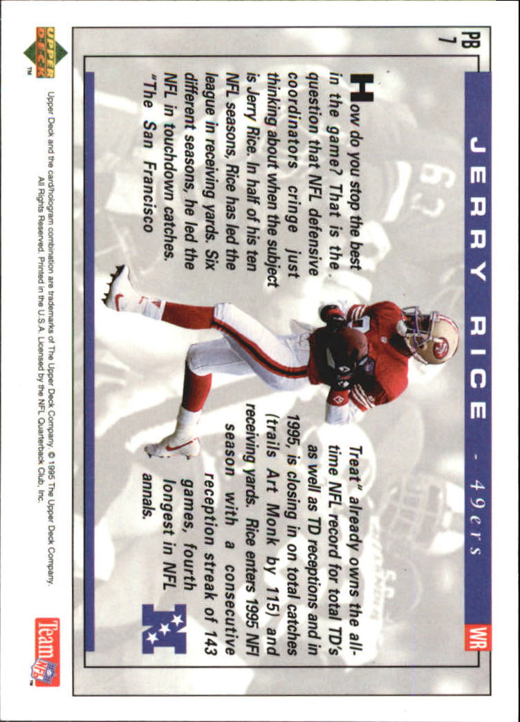 1995 Upper Deck Pro Bowl #PB7 Jerry Rice back image