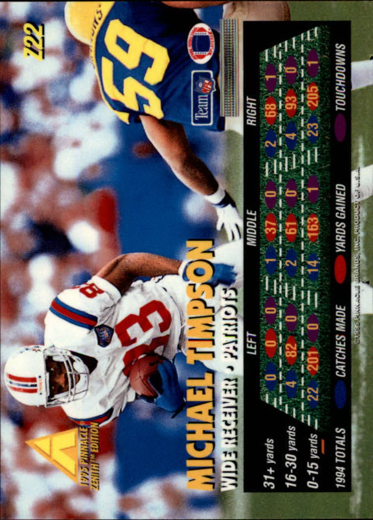 B5413- 1995 Zenith Football Cards 1-150 +Inserts -You Pick- 15+ FREE US SHIP - Picture 45 of 313