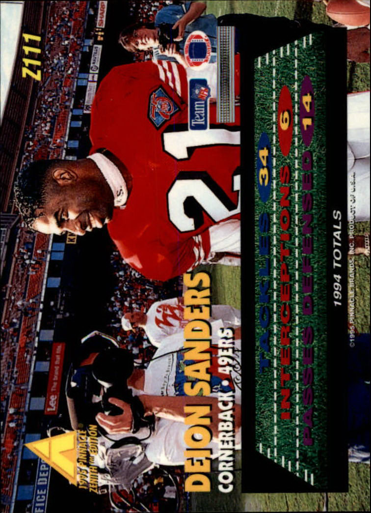 1995 Skybox Impact #132 Deion Sanders San Francisco 49ers BAS