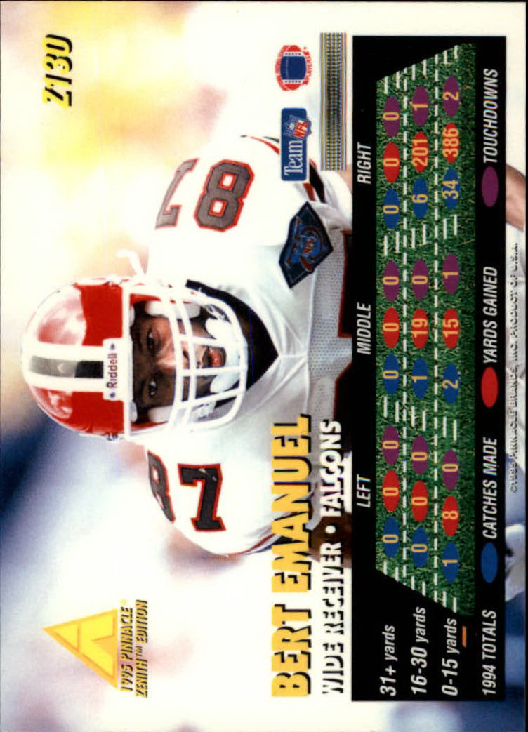 B5413- 1995 Zenith Football Cards 1-150 +Inserts -You Pick- 15+ FREE US SHIP - Picture 259 of 313