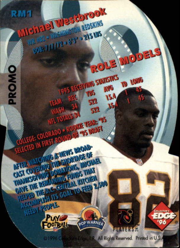 1996 Collector's Edge Advantage Promos #4 Michael Westbrook back image