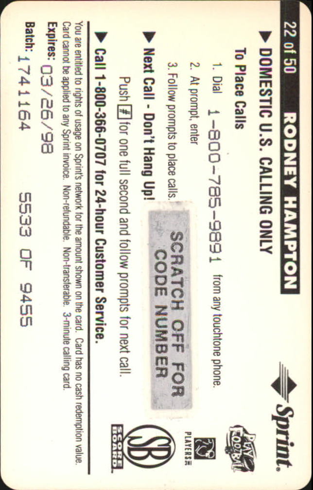 B1648- 1996 Pro Line Intense Handy Karten Fb -du Pick- 15 + Gratis US Schiff - Bild 22 von 48