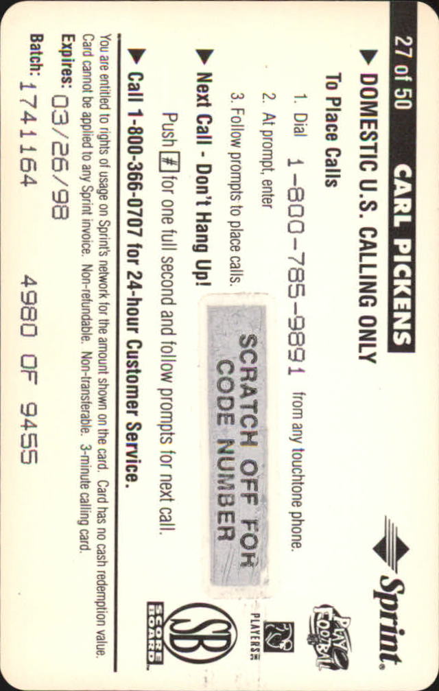 B1648- 1996 Pro Line Intense Handy Karten Fb -du Pick- 15 + Gratis US Schiff - Bild 28 von 48