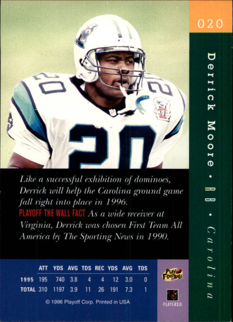 1996 Absolute #20 Derrick Moore back image