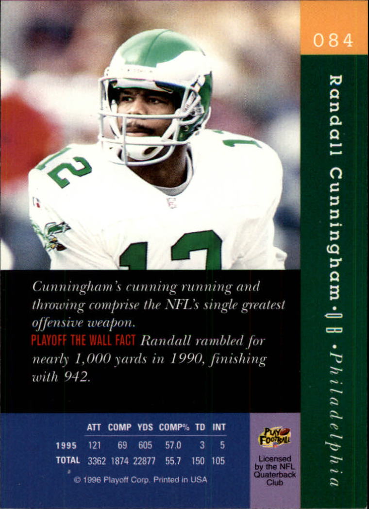 1996 Absolute #84 Randall Cunningham back image