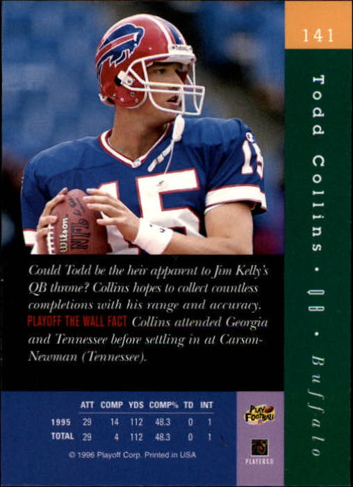 1996 Absolute #141 Todd Collins back image
