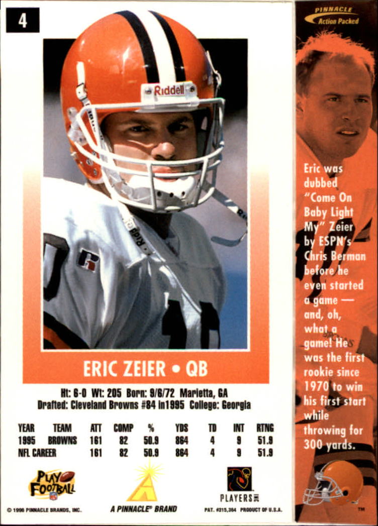 B2166- 1996 Action Packed Football Card #s 1-126 -You Pick- 15+ FREE US SHIP