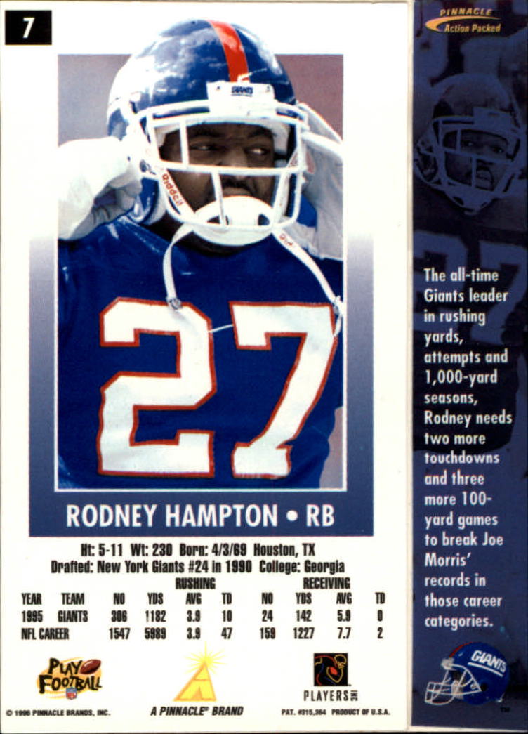 B2166- 1996 Action Packed Football Card #s 1-126 -You Pick- 15+ FREE US SHIP