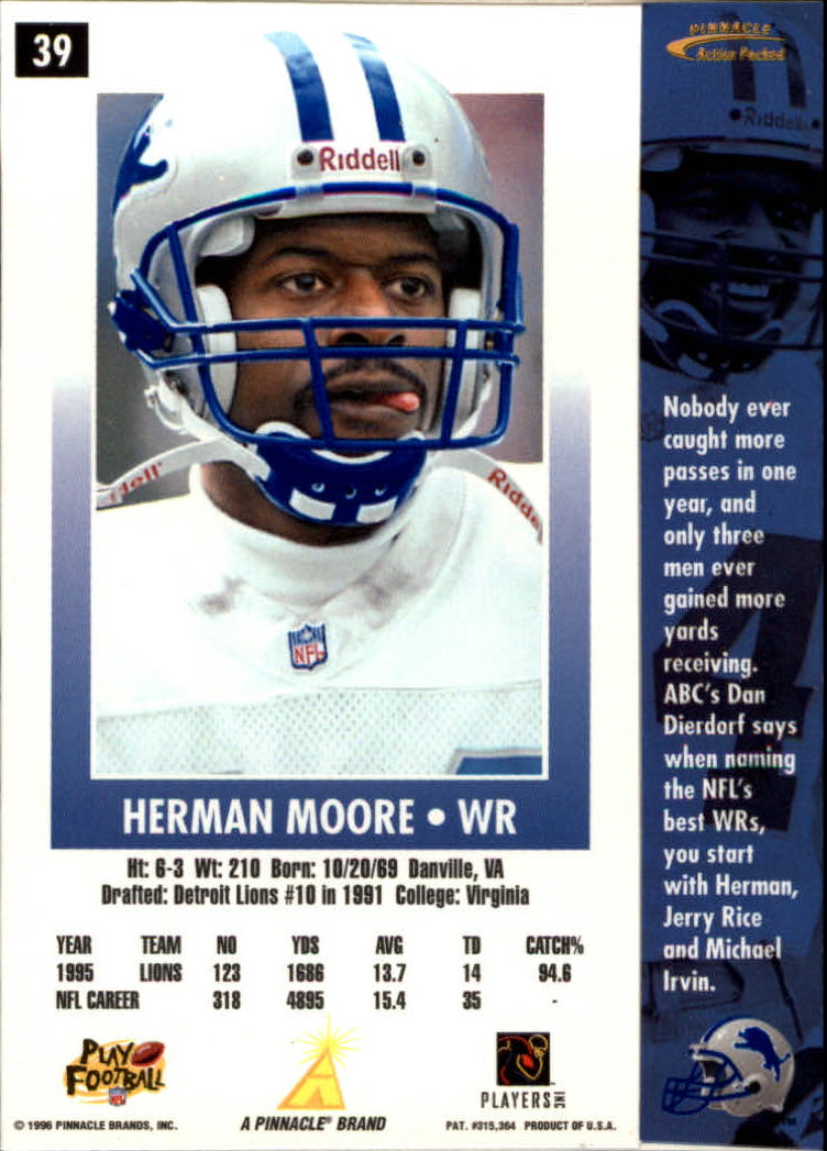 B2166- 1996 Action Packed Football Card #s 1-126 -You Pick- 15+ FREE US SHIP