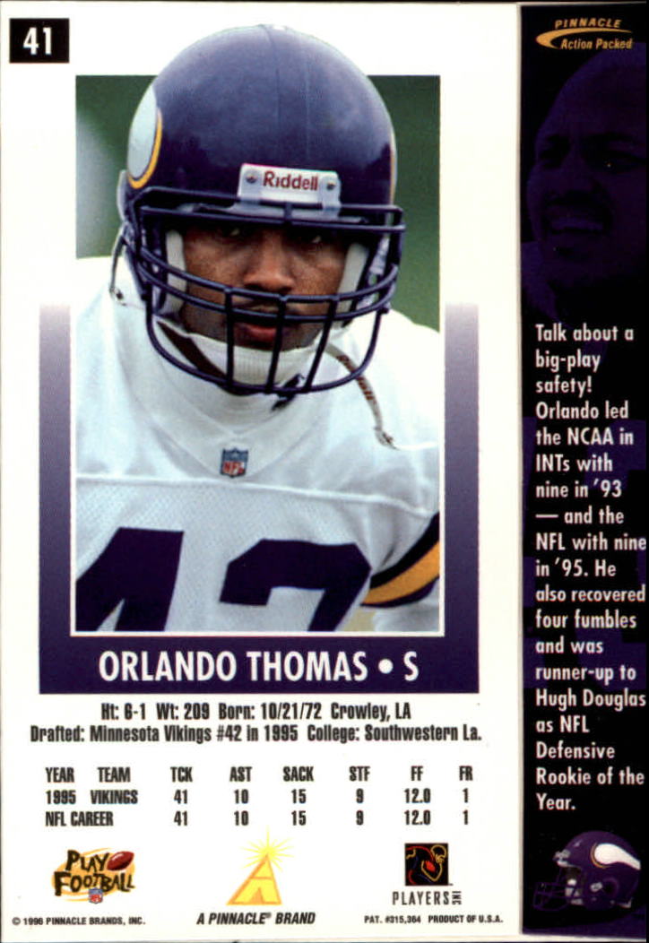 B2166- 1996 Action Packed Football Card #s 1-126 -You Pick- 15+ FREE US SHIP