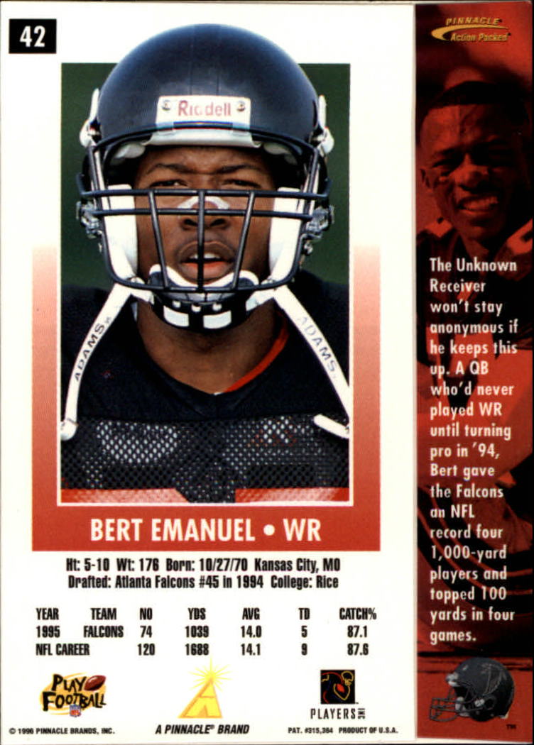 B2166- 1996 Action Packed Football Card #s 1-126 -You Pick- 15+ FREE US SHIP