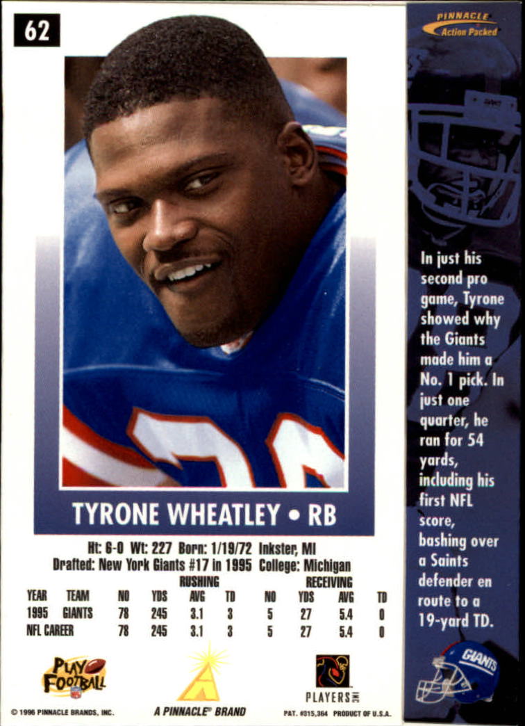 B2166- 1996 Action Packed Football Card #s 1-126 -You Pick- 15+ FREE US SHIP