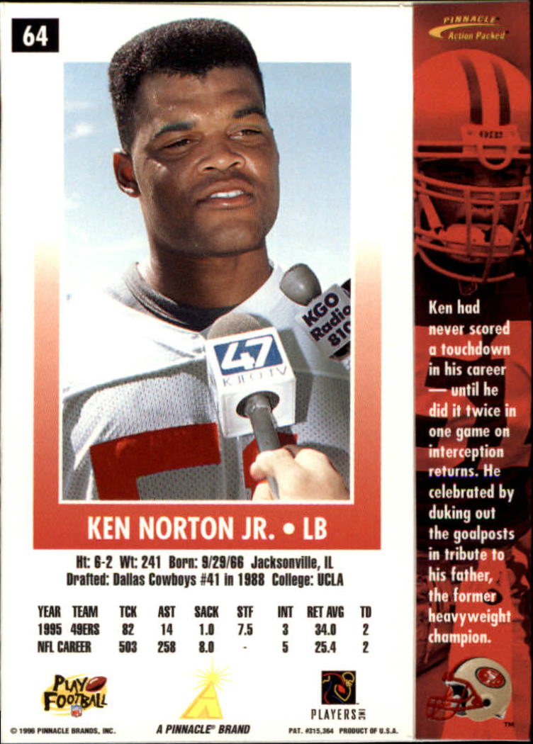 B2166- 1996 Action Packed Football Card #s 1-126 -You Pick- 15+ FREE US SHIP