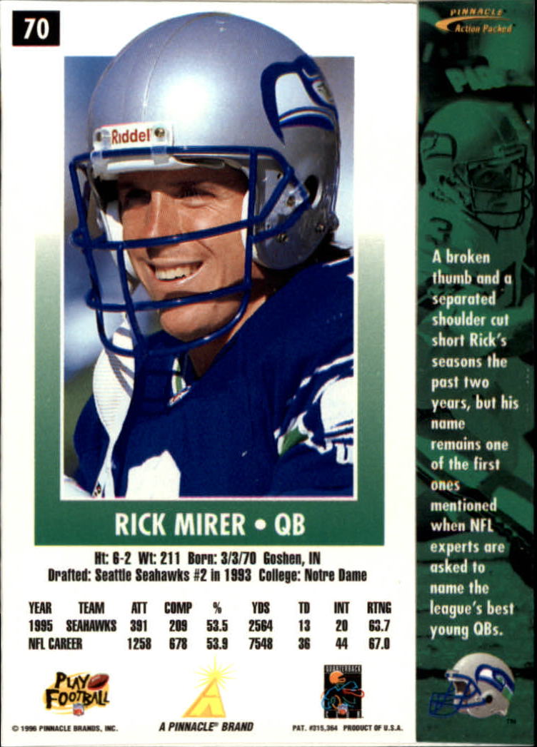 B2166- 1996 Action Packed Football Card #s 1-126 -You Pick- 15+ FREE US SHIP