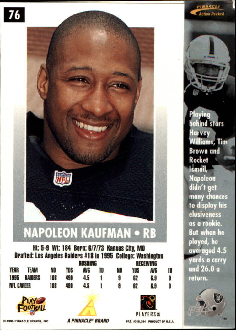 B2166- 1996 Action Packed Football Card #s 1-126 -You Pick- 15+ FREE US SHIP