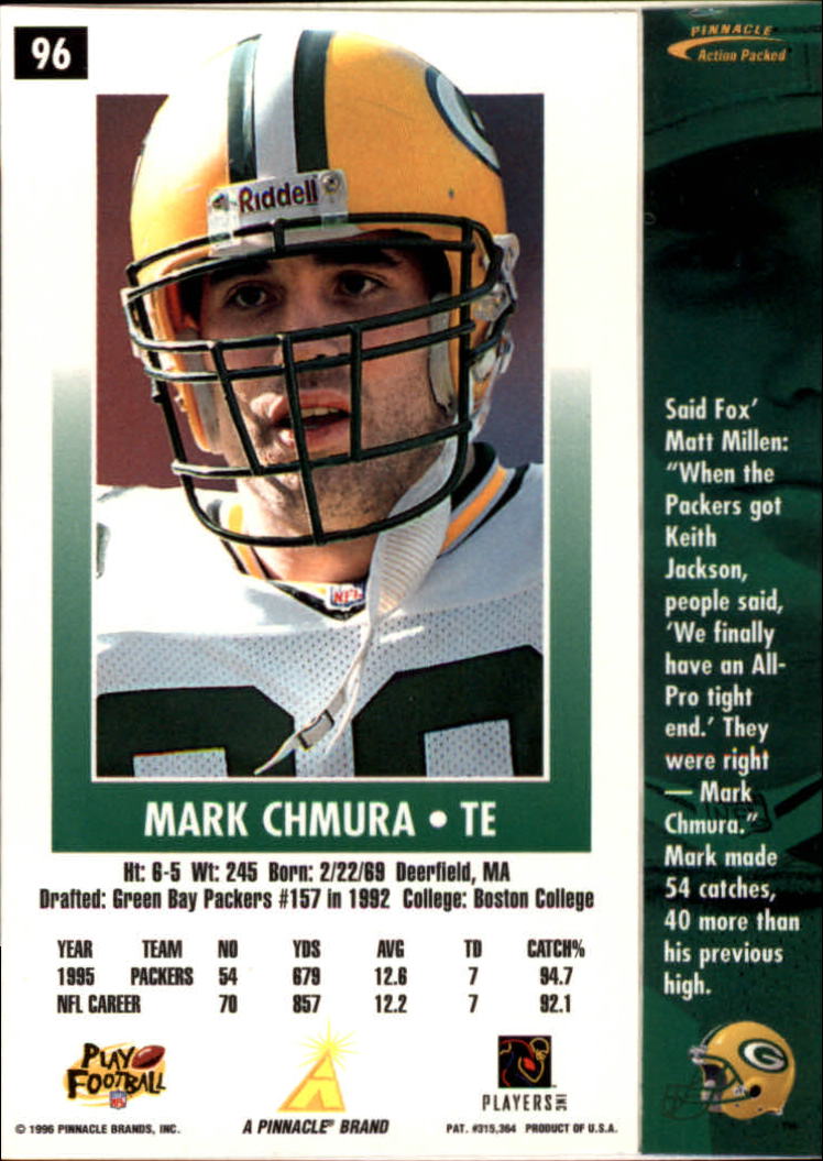 B2166- 1996 Action Packed Football Card #s 1-126 -You Pick- 15+ FREE US SHIP