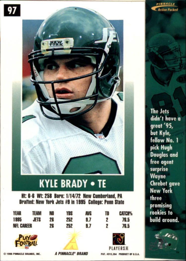 1996 Action Packed #97 Kyle Brady back image