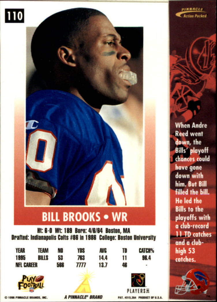 1996 Action Packed #110 Bill Brooks back image