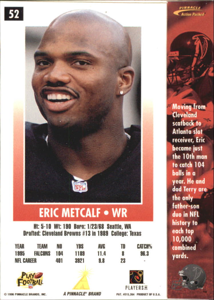 1996 Action Packed Artist's Proofs #52 Eric Metcalf back image