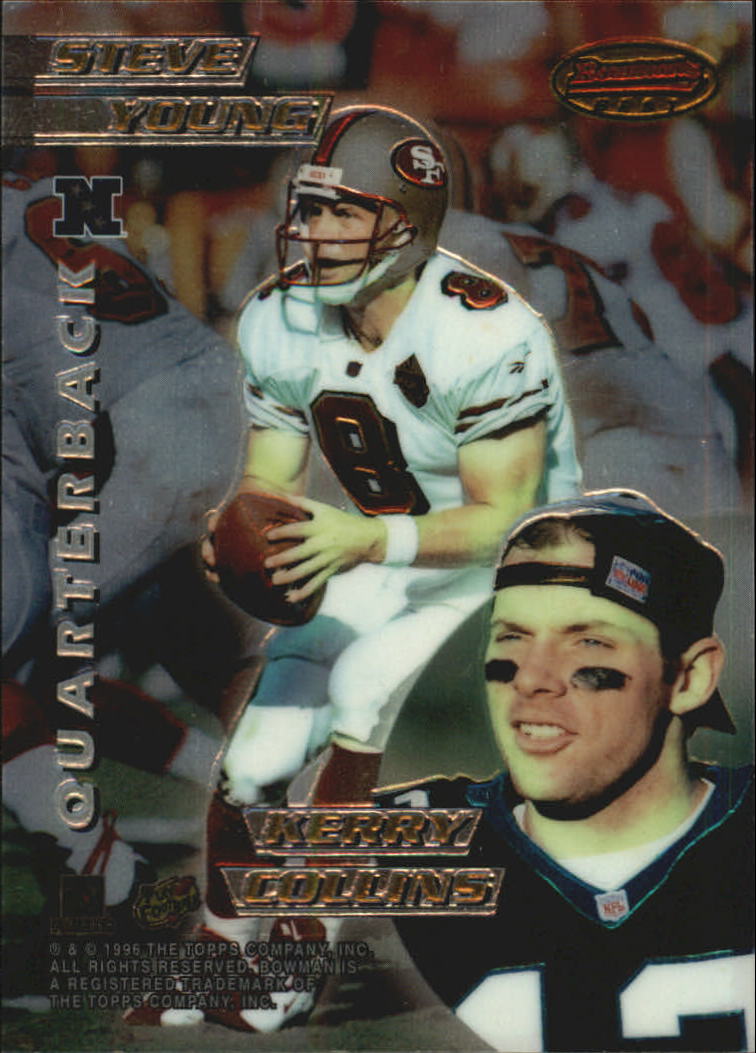 1996 Bowman's Best Mirror Images #1 Steve Young/Kerry Collins/Dan Marino/Mark Brunell