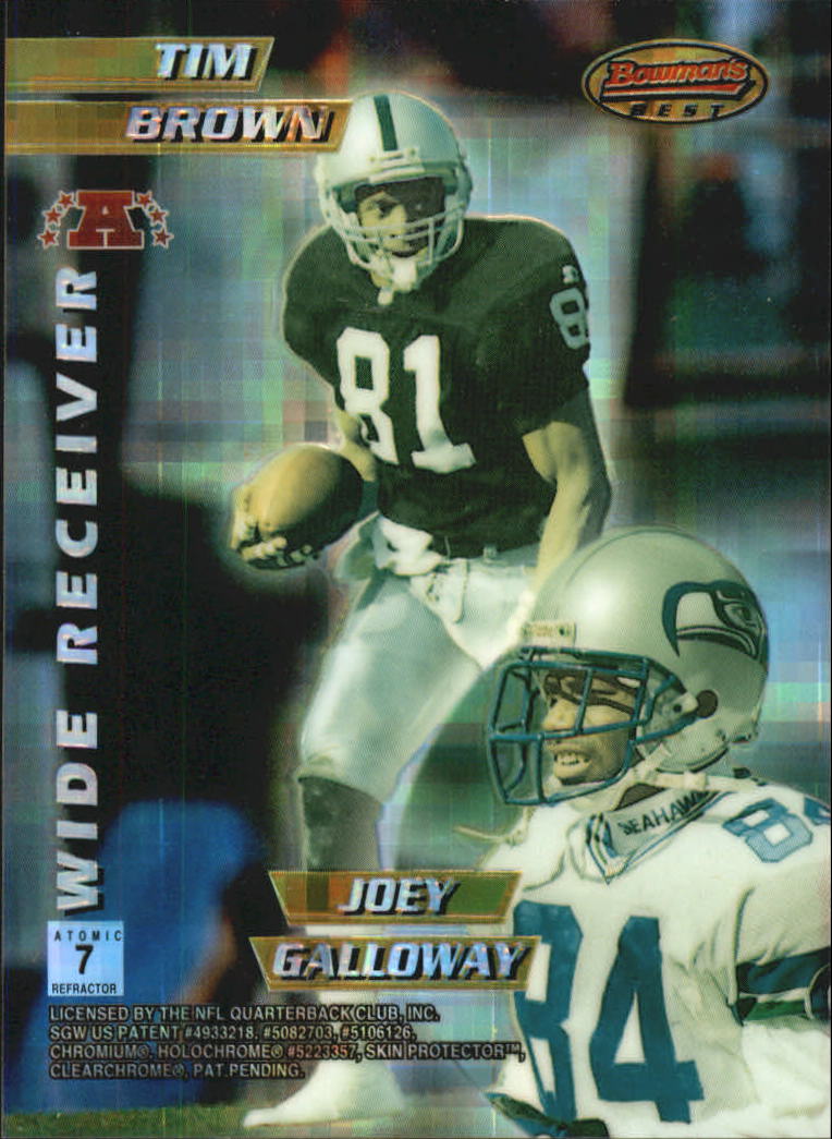 1996 Bowman's Best Mirror Images Atomic Refractors #7 Rice/Bruce/T.Brown/Gall. back image