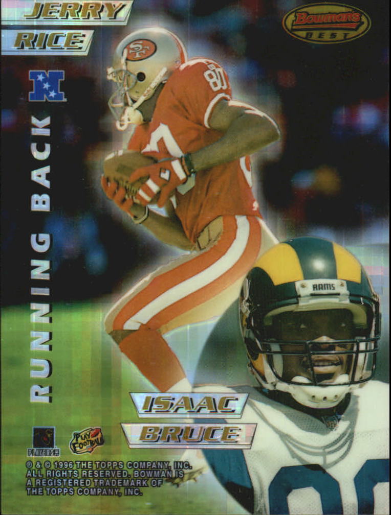 1996 Bowman's Best Mirror Images Atomic Refractors #7 Rice/Bruce/T.Brown/Gall.
