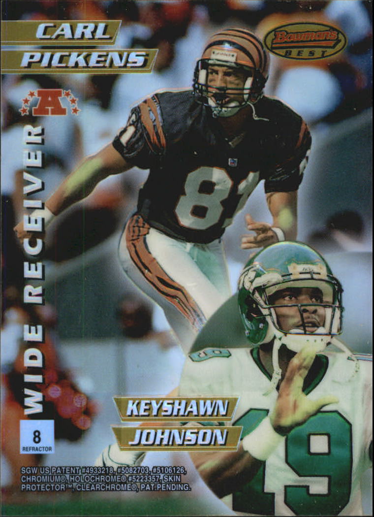 1996 Bowman's Best Mirror Images Refractors #8 C.Carter/Conway/Pick./Keyshawn back image
