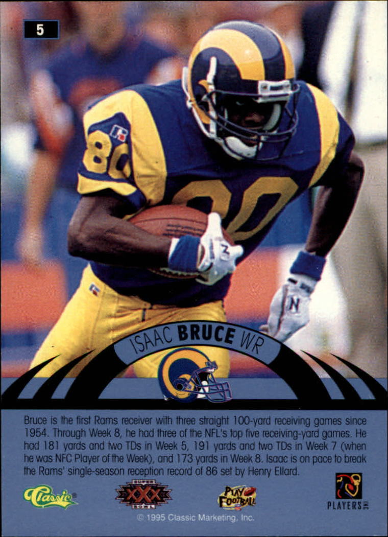 1996 Classic NFL Experience #5 Isaac Bruce back image