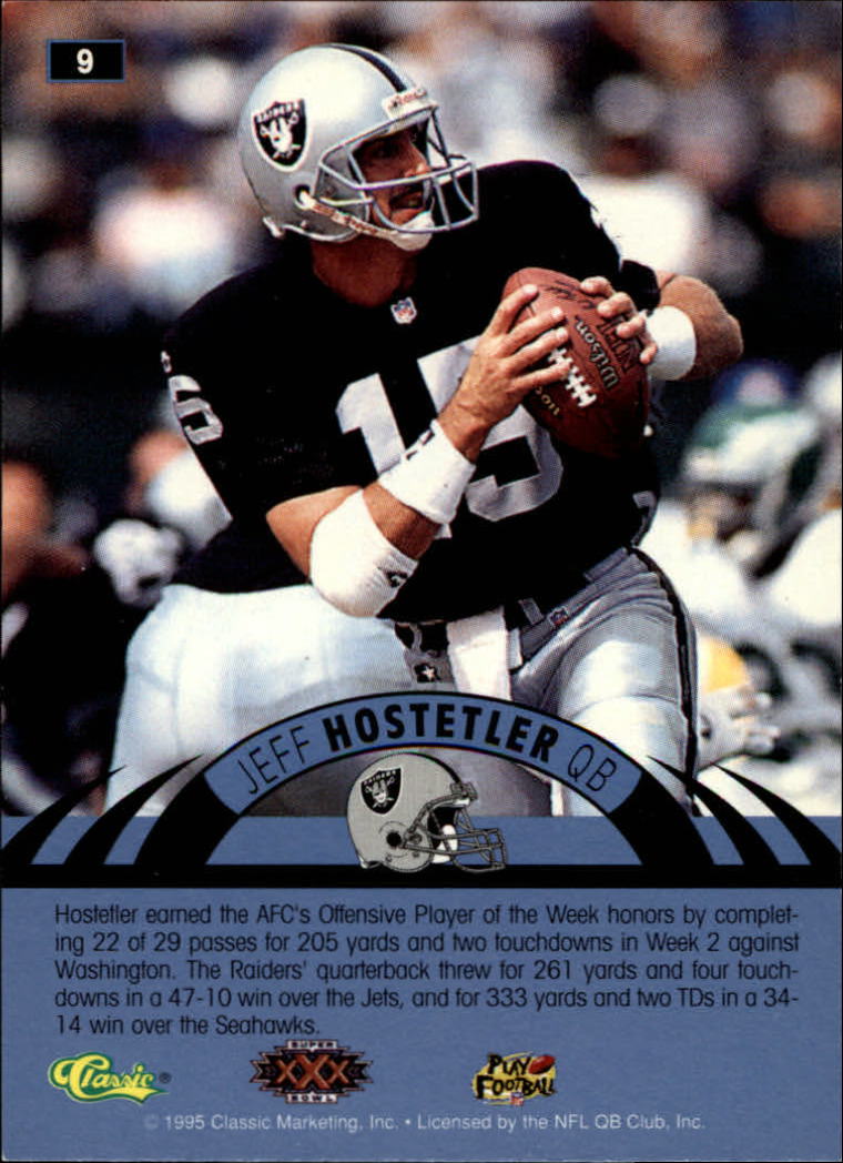 1996 Classic NFL Experience #9 Jeff Hostetler back image
